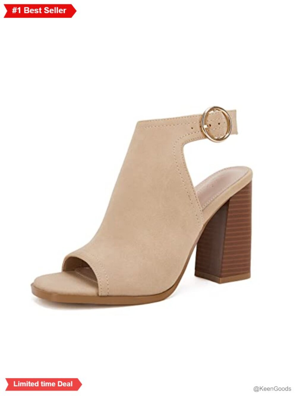 Faux Leather Peep Toe Chunky Heel Cutout Ankle Booties Women's Sandals